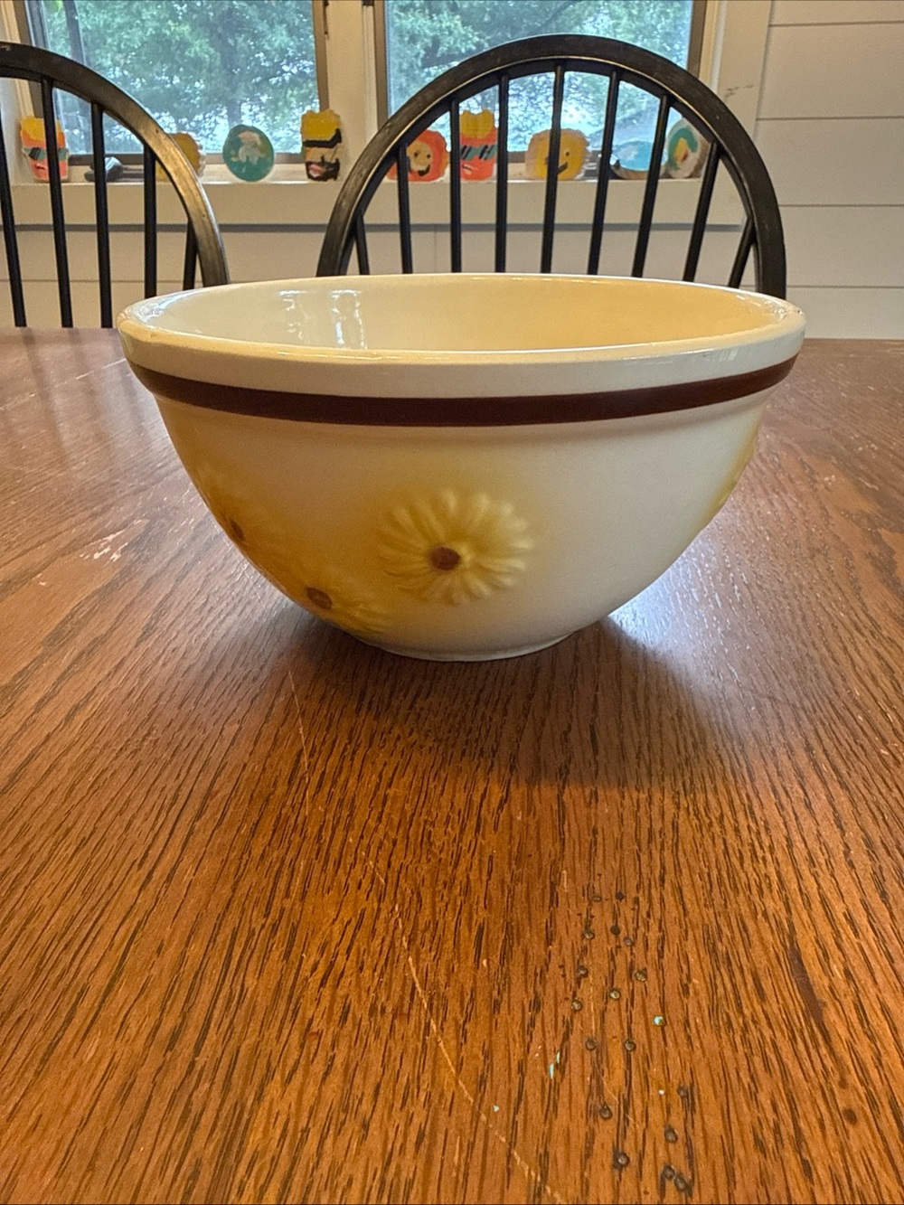 Vintage Hull Yellow Daisy Mixing Baking Bowl 4x7 1/2”